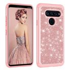 Glitter Powder Contrast Skin Shockproof Silicone + PC Protective Case for LG V40 ThinQ (Rose Gold) - 3