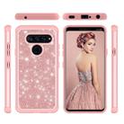 Glitter Powder Contrast Skin Shockproof Silicone + PC Protective Case for LG V40 ThinQ (Rose Gold) - 4