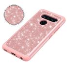 Glitter Powder Contrast Skin Shockproof Silicone + PC Protective Case for LG V40 ThinQ (Rose Gold) - 5
