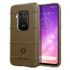 Shockproof Protector Cover Full Coverage Silicone Case for Motorola Moto One Pro (Brown) - 1