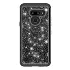 Glitter Powder Contrast Skin Shockproof Silicone + PC Protective Case for LG G8 ThinQ (Black) - 2