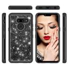 Glitter Powder Contrast Skin Shockproof Silicone + PC Protective Case for LG G8 ThinQ (Black) - 4