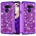 Glitter Powder Contrast Skin Shockproof Silicone + PC Protective Case for LG G8 ThinQ (Purple) - 1