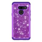 Glitter Powder Contrast Skin Shockproof Silicone + PC Protective Case for LG G8 ThinQ (Purple) - 2
