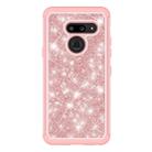 Glitter Powder Contrast Skin Shockproof Silicone + PC Protective Case for LG G8 ThinQ (Rose Gold) - 2