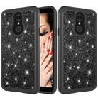 Glitter Powder Contrast Skin Shockproof Silicone + PC Protective Case for LG Q7 / Q7 Plus (Black) - 1