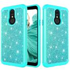 Glitter Powder Contrast Skin Shockproof Silicone + PC Protective Case for LG Q7 / Q7 Plus (Green) - 1