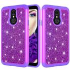 Glitter Powder Contrast Skin Shockproof Silicone + PC Protective Case for LG Q7 / Q7 Plus (Purple) - 1