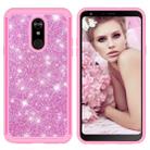 Glitter Powder Contrast Skin Shockproof Silicone + PC Protective Case for LG Stylo 5 (Pink) - 2