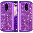 Glitter Powder Contrast Skin Shockproof Silicone + PC Protective Case for LG Stylo 5 (Purple) - 1