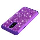 Glitter Powder Contrast Skin Shockproof Silicone + PC Protective Case for LG Stylo 5 (Purple) - 6