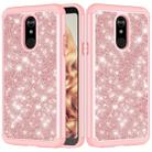 Glitter Powder Contrast Skin Shockproof Silicone + PC Protective Case for LG Stylo 5 (Rose Gold) - 1