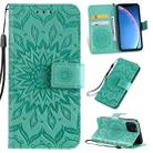 For iPhone 11 Pro Pressed Printing Sunflower Pattern Horizontal Flip PU Leather Case , with Holder & Card Slots & Wallet & Lanyard - 1