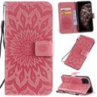 For iPhone 11 Pro Max Pressed Printing Sunflower Pattern Horizontal Flip PU Leather Case , with Holder & Card Slots & Wallet & & Lanyard - 1