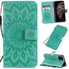 For iPhone 11 Pro Max Pressed Printing Sunflower Pattern Horizontal Flip PU Leather Case , with Holder & Card Slots & Wallet & & Lanyard - 1