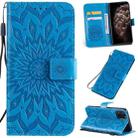 For iPhone 11 Pro Max Pressed Printing Sunflower Pattern Horizontal Flip PU Leather Case , with Holder & Card Slots & Wallet & & Lanyard - 1