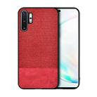 For Galaxy Note 10 Pro / Note 10+ Shockproof Splicing PU + Cloth Texture PC + TPU Protective Case (Red) - 1