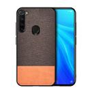 For Xiaomi Redmi Note 8 Shockproof Splicing PU + Cloth Texture PC + TPU Protective Case (Brown) - 1