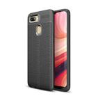 Litchi Texture TPU Shockproof Case for OPPO A7 (Black) - 1