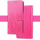 For Huawei Glory 10 Lite Pressed Flowers Horizontal Flip Leather Case With Magnetic Buckle & Holder & Card Slots & Wallet(Rose Red) - 1