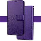 For Huawei Glory 10 Lite Pressed Flowers Horizontal Flip Leather Case With Magnetic Buckle & Holder & Card Slots & Wallet (Purple) - 1