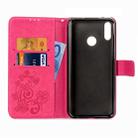 For Motorola One Power (P30 Note) G7 Pressed Flowers Horizontal Flip Leather Case With Magnetic Buckle & Holder & Card Slots & Wallet (Rose) - 3