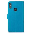 For Motorola One Power (P30 Note) G7 Pressed Flowers Horizontal Flip Leather Case With Magnetic Buckle & Holder & Card Slots & Wallet (Blue) - 2