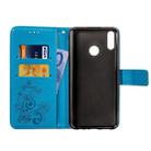 For Motorola One Power (P30 Note) G7 Pressed Flowers Horizontal Flip Leather Case With Magnetic Buckle & Holder & Card Slots & Wallet (Blue) - 3