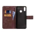 For Motorola One Power (P30 Note) G7 Pressed Flowers Horizontal Flip Leather Case With Magnetic Buckle & Holder & Card Slots & Wallet (Brown) - 3