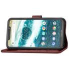 For Motorola One Power (P30 Note) G7 Pressed Flowers Horizontal Flip Leather Case With Magnetic Buckle & Holder & Card Slots & Wallet (Brown) - 4