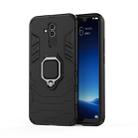 Shockproof PC + TPU Protective Case for Huawei Mate 20 Lite, with Magnetic Ring Holder (Black) - 1