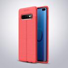Litchi Texture TPU Shockproof Case for Galaxy S10+ (Red) - 1