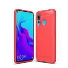 Brushed Texture Carbon Fiber Shockproof TPU Case for Huawei Nova 4 (Red) - 1