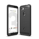 Brushed Texture Carbon Fiber Shockproof TPU Case for Google Pixel 3 Lite (Black) - 1