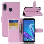 For Asus Zenfone Max (M1) ZB555KL Litchi Texture Horizontal Flip Leather Case with Wallet & Holder & Card Slots(Pink)