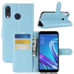 For Asus Zenfone Max (M1) ZB555KL Litchi Texture Horizontal Flip Leather Case with Wallet & Holder & Card Slots(Blue)