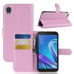 Litchi Texture Horizontal Flip Leather Case for  Asus ZenFone Live (L1) ZA550KL, with Wallet & Holder & Card Slots (Pink)