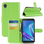 Litchi Texture Horizontal Flip Leather Case for  Asus ZenFone Live (L1) ZA550KL, with Wallet & Holder & Card Slots (Green)