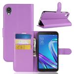 Litchi Texture Horizontal Flip Leather Case for  Asus ZenFone Live (L1) ZA550KL, with Wallet & Holder & Card Slots (Purple)
