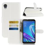 Litchi Texture Horizontal Flip Leather Case for  Asus ZenFone Live (L1) ZA550KL, with Wallet & Holder & Card Slots (White)