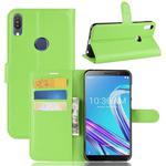 Litchi Texture Horizontal Flip Leather Case for Asus Zenfone Max Pro (M1) ZB601KL, with Wallet & Holder & Card Slots (Green)