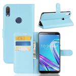 Litchi Texture Horizontal Flip Leather Case for Asus Zenfone Max Pro (M1) ZB601KL, with Wallet & Holder & Card Slots (Blue)