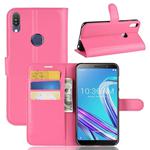 Litchi Texture Horizontal Flip Leather Case for Asus Zenfone Max Pro (M1) ZB601KL, with Wallet & Holder & Card Slots (Magenta)