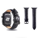 Ostrich Skin Texture Genuine Leather Wrist Watch Band for Apple Watch Series 3 & 2 & 1 42mm(Black)