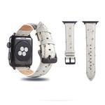 Ostrich Skin Texture Genuine Leather Wrist Watch Band for Apple Watch Series 3 & 2 & 1 42mm(White)