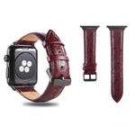 Ostrich Skin Texture Genuine Leather Wrist Watch Band for Apple Watch Series 3 & 2 & 1 42mm(Wine Red)