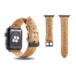 Ostrich Skin Texture Genuine Leather Wrist Watch Band for Apple Watch Series 3 & 2 & 1 38mm(Light Brown)