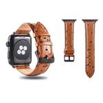 Ostrich Skin Texture Genuine Leather Wrist Watch Band for Apple Watch Series 3 & 2 & 1 38mm(Dark Brown)