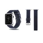 Cloth+Top-grain Leather Wrist Watch Band for Apple Watch Series 7 41mm / 6 & SE & 5 & 4 40mm / 3 & 2 & 1 38mm