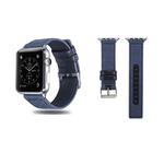 Cloth+ Top-grain Leather Wrist Watch Band for Apple Watch Ultra 49mm / Series 8&7 45mm / SE 2&6&SE&5&4 44mm / 3&2&1 42mm